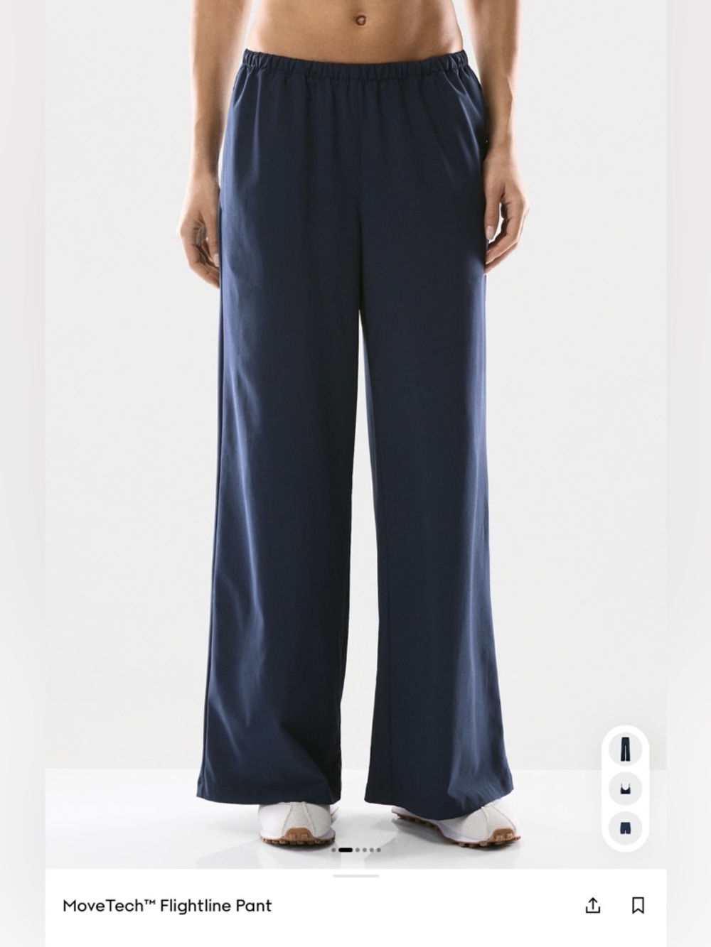 Aritzia wide-leg track pants in navy (Small)
